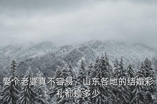 娶個老婆真不容易，山東各地的結婚彩禮都是多少