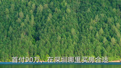 首付90萬，在深圳哪里買房合適