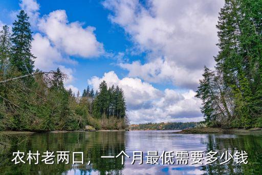 農村老兩口，一個月最低需要多少錢