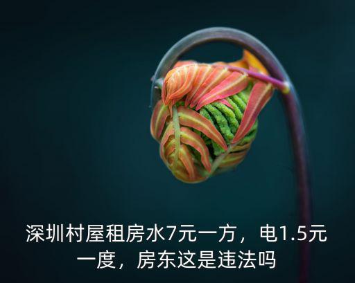 深圳村屋租房水7元一方，電1.5元一度，房東這是違法嗎