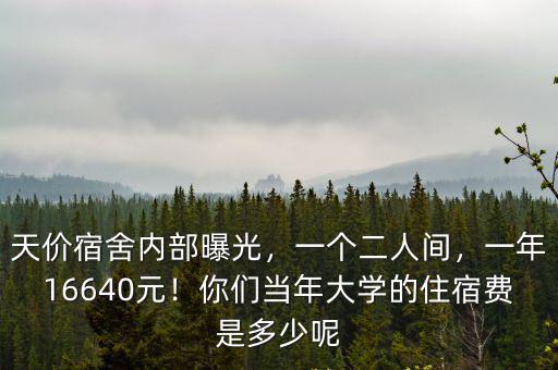 天價宿舍內部曝光，一個二人間，一年16640元！你們當年大學的住宿費是多少呢