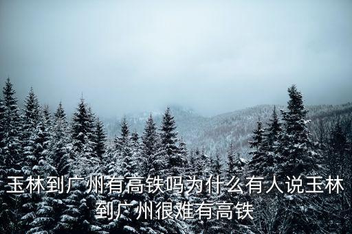 玉林到廣州有高鐵嗎為什么有人說玉林到廣州很難有高鐵