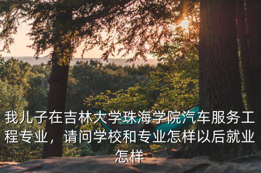 我兒子在吉林大學珠海學院汽車服務工程專業，請問學校和專業怎樣以后就業怎樣