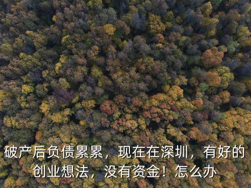 破產(chǎn)后負(fù)債累累，現(xiàn)在在深圳，有好的創(chuàng)業(yè)想法，沒(méi)有資金！怎么辦