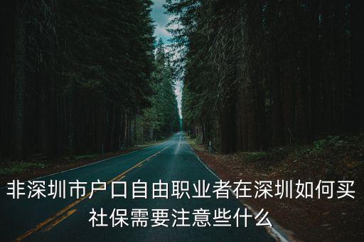 非深圳市戶口自由職業(yè)者在深圳如何買社保需要注意些什么