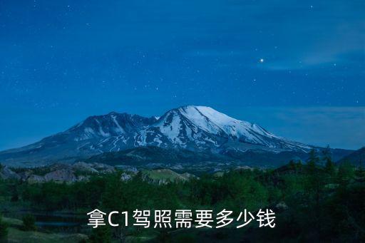 拿C1駕照需要多少錢