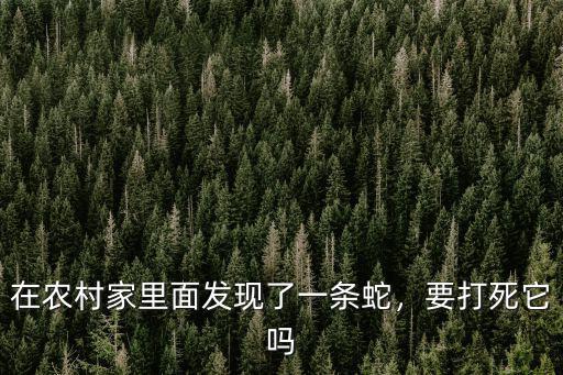 在農村家里面發現了一條蛇，要打死它嗎