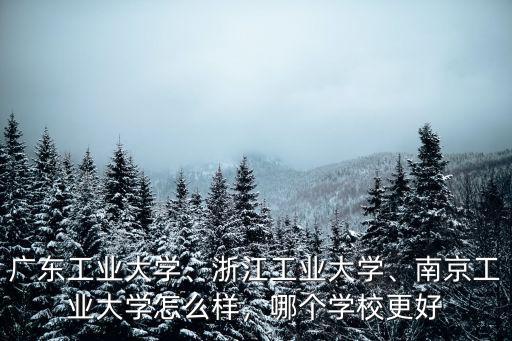 廣東和浙江哪里工業,廣東工業大學