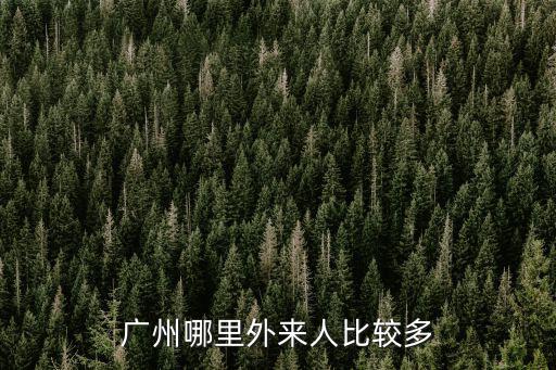廣州哪里外來人比較多