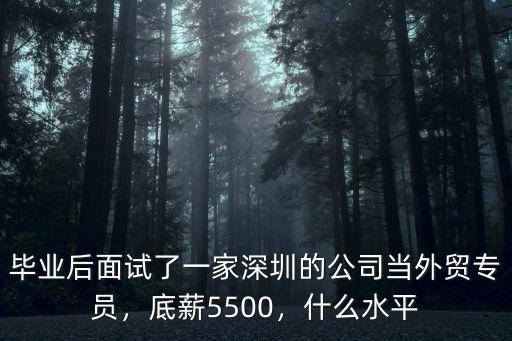 畢業后面試了一家深圳的公司當外貿專員，底薪5500，什么水平