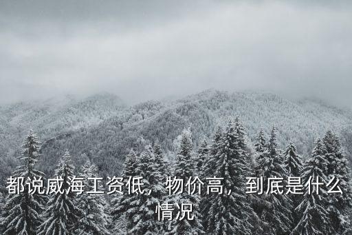 都說威海工資低，物價高，到底是什么情況
