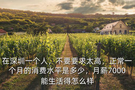 在深圳一個人，不要要求太高，正常一個月的消費水平是多少，月薪7000能生活得怎么樣