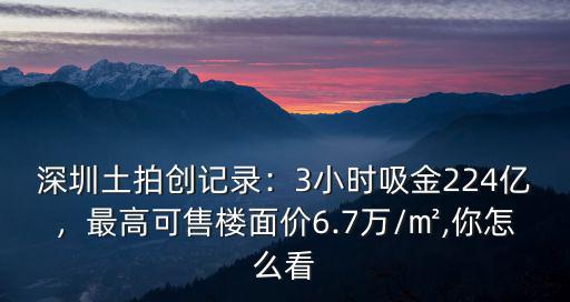 深圳土拍總價多少,深圳土拍成交近224億元