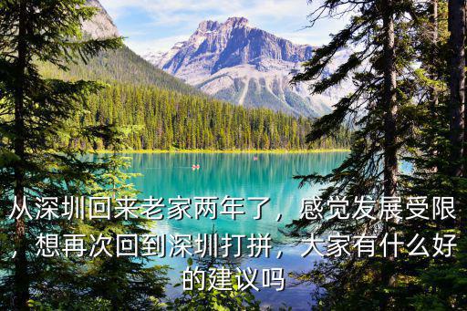 王天來從深圳回來發展的怎么樣了,從深圳回來老家兩年了