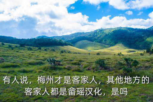 有人說，梅州才是客家人，其他地方的客家人都是畬瑤漢化，是嗎