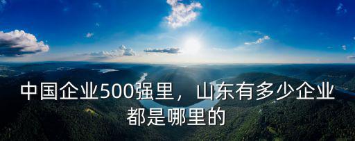 中國企業500強里，山東有多少企業都是哪里的