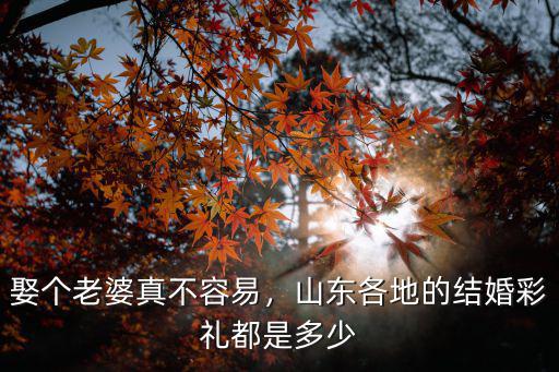 娶個老婆真不容易，山東各地的結(jié)婚彩禮都是多少