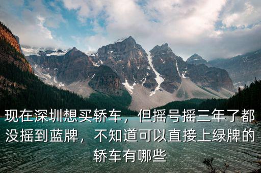 現在深圳想買轎車，但搖號搖三年了都沒搖到藍牌，不知道可以直接上綠牌的轎車有哪些