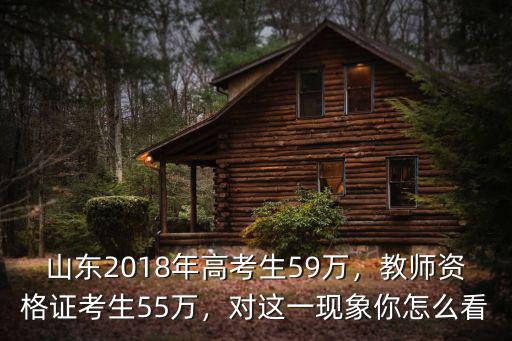 山東2018年高考生59萬，教師資格證考生55萬，對這一現象你怎么看
