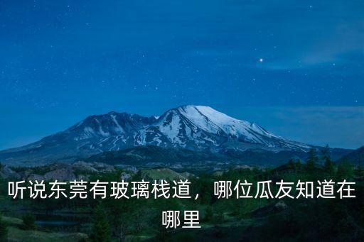 東莞最大的玻璃橋在哪里,聽說東莞有玻璃棧道