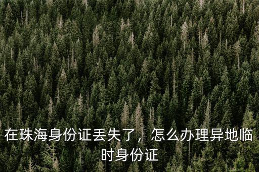 廣東珠海在哪里辦外地臨時身份證,在珠海身份證丟失了