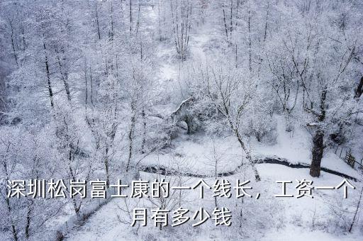 深圳松崗富士康的一個線長，工資一個月有多少錢