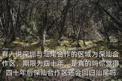 有人說深圳與汕尾合作的區域為深汕合作區，期限為四十年，是真的嗎你覺得四十年后深汕合作區還會回歸汕尾嗎