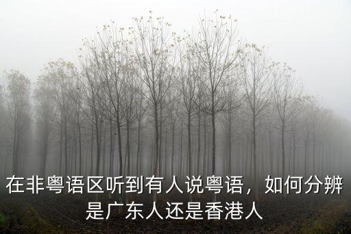 怎么讓別人知道是廣東人,如何分辨是廣東人還是香港人