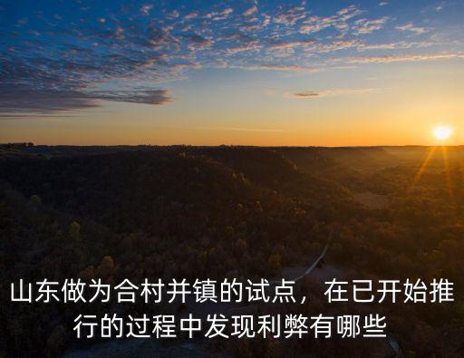 山東做為合村并鎮的試點，在已開始推行的過程中發現利弊有哪些