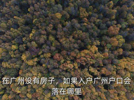 廣州入戶(hù)口地址在哪里,如果入戶(hù)廣州戶(hù)口會(huì)落在哪里