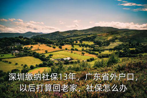 深圳戶口在外地繳社保怎么辦,廣東省外戶口
