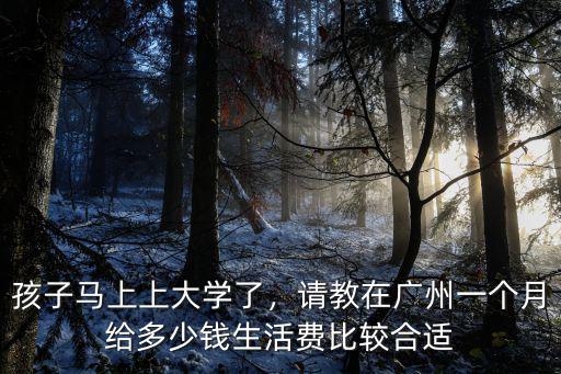 孩子馬上上大學了，請教在廣州一個月給多少錢生活費比較合適