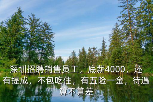 深圳金融銷售待遇怎么樣,深圳招聘銷售員工