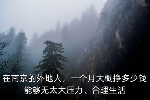 在南京的外地人，一個(gè)月大概掙多少錢(qián)能夠無(wú)太大壓力、合理生活