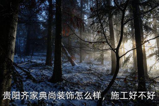 肇慶齊家典尚裝飾公司怎么樣,貴陽(yáng)齊家典尚裝飾怎么樣