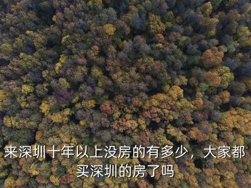 深圳3套房以上的有多少,來深圳十年以上沒房的有多少