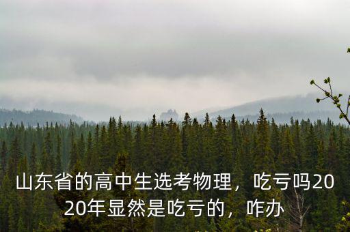 山東省的高中生選考物理，吃虧嗎2020年顯然是吃虧的，咋辦