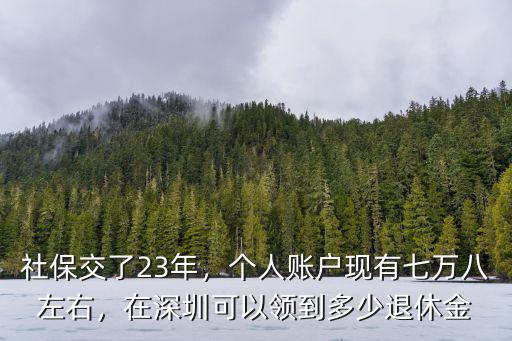 社保交了23年，個人賬戶現有七萬八左右，在深圳可以領到多少退休金