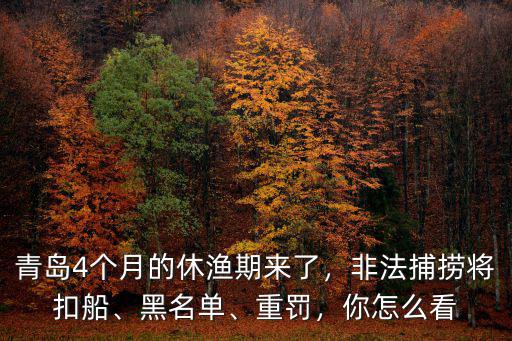 青島4個月的休漁期來了，非法捕撈將扣船、黑名單、重罰，你怎么看