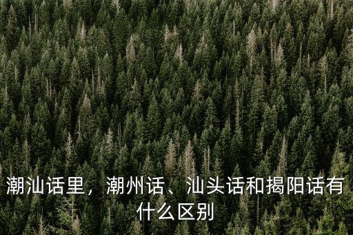 潮汕話里，潮州話、汕頭話和揭陽話有什么區(qū)別