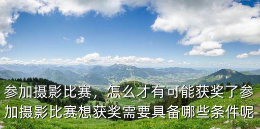 廣州攝影大賽怎么參加,攝影大賽有必要參加嗎