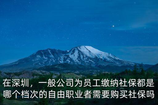 在深圳，一般公司為員工繳納社保都是哪個檔次的自由職業者需要購買社保嗎