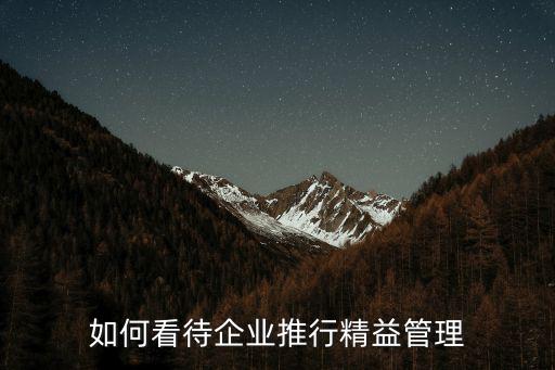 如何看待企業(yè)推行精益管理