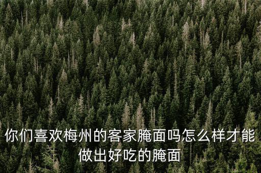 梅州的腌面哪里好吃,你們喜歡梅州的客家腌面嗎