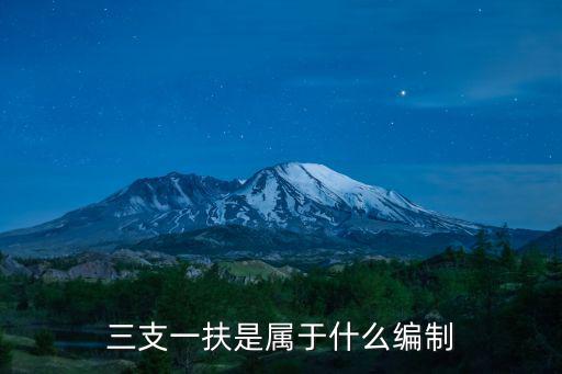 三支一扶是屬于什么編制
