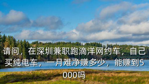 請問，在深圳兼職跑滴洋網約車，自己買純電車，一月難凈賺多少，能賺到5000嗎