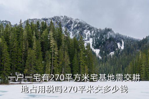 一戶一宅有270平方米宅基地需交耕地占用稅嗎270平米交多少錢