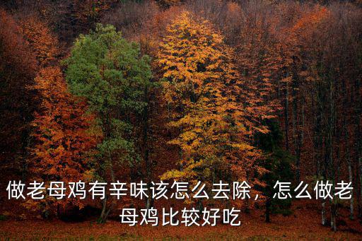 做老母雞有辛味該怎么去除，怎么做老母雞比較好吃