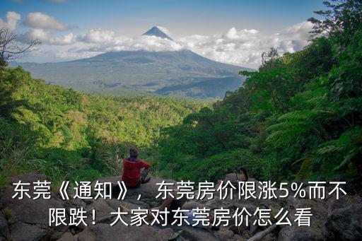 大家怎么看東莞房?jī)r(jià),東莞房?jī)r(jià)限漲5%而不限跌