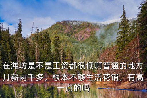 在濰坊是不是工資都很低啊普通的地方月薪兩千多，根本不夠生活花銷，有高一點的嗎